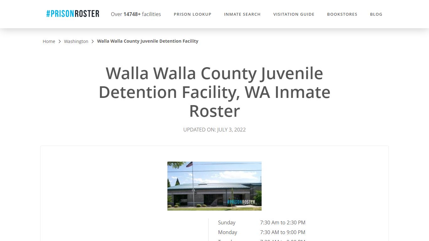 Walla Walla County Juvenile Detention Facility, WA Inmate Roster